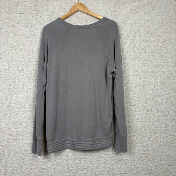 Athleta Sweatshirt Womens Lg Tall Silver Gray Serenity Criss Cross Athleisure - Picture 7 of 11